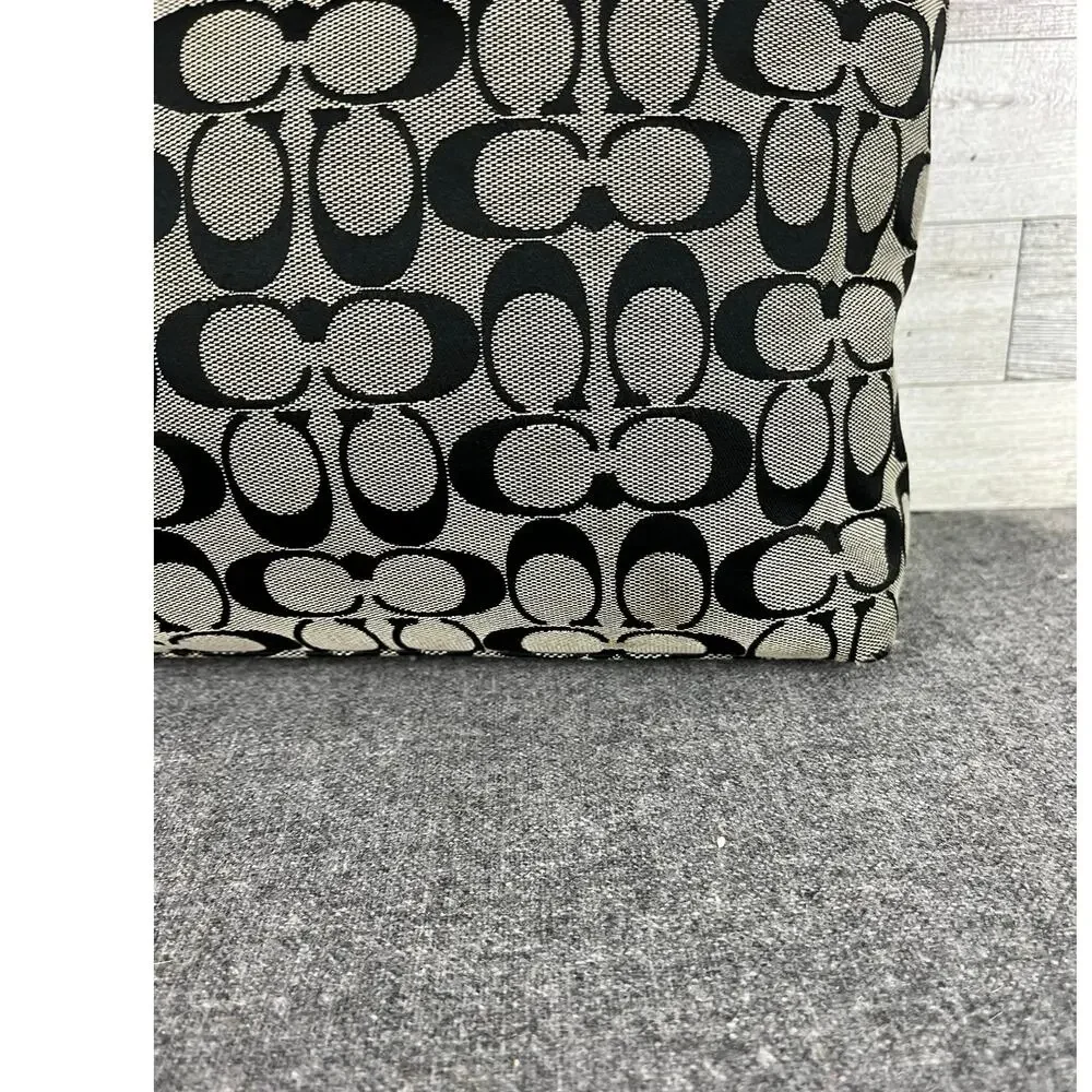 COACH TOTE SIGNATURE Parker F28504 Black Beige C Logo Canvas Shoulder Bag